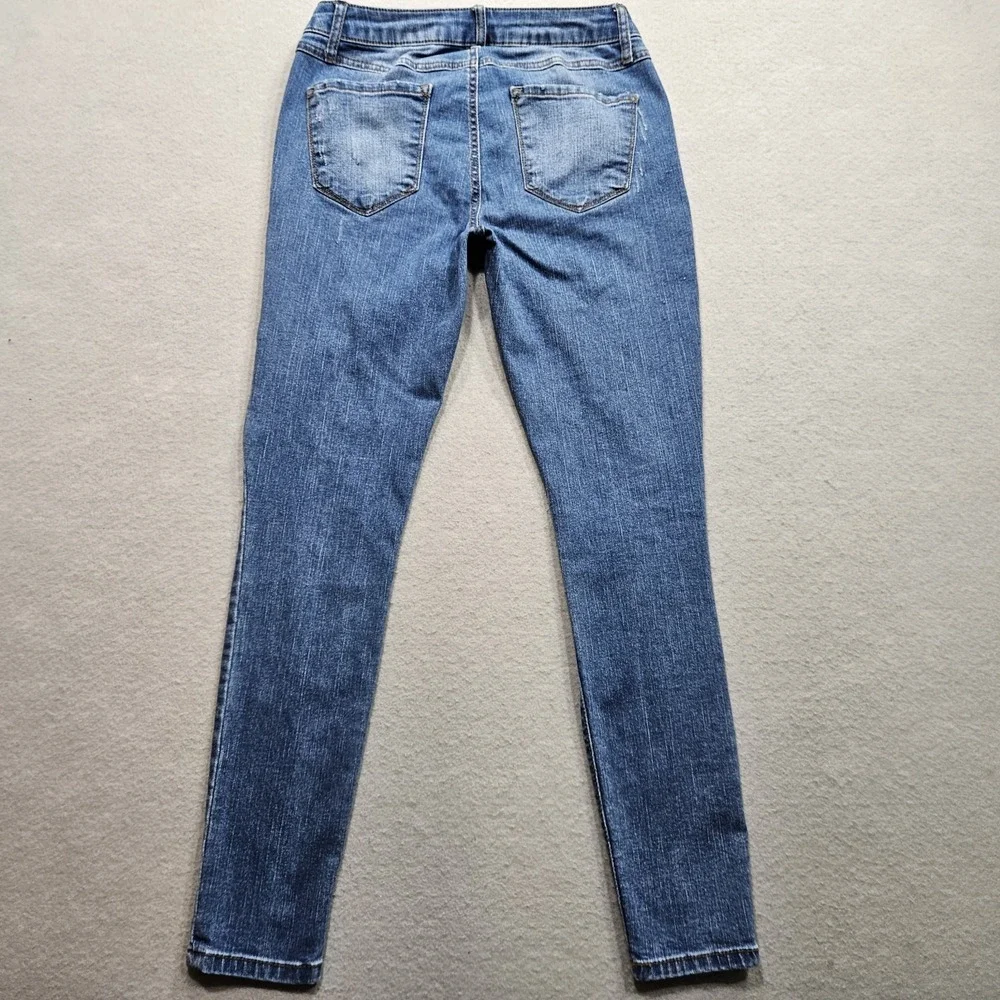 Rewash Jeans Womens 5/27 Blue Medium Low Rise Skinny Stretch Distressed 27x28